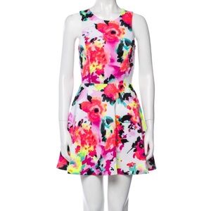 Aqua - Floral print Sleeveless Mini Dress - XS